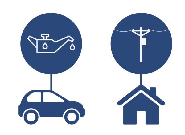 Car and utility pole illustration